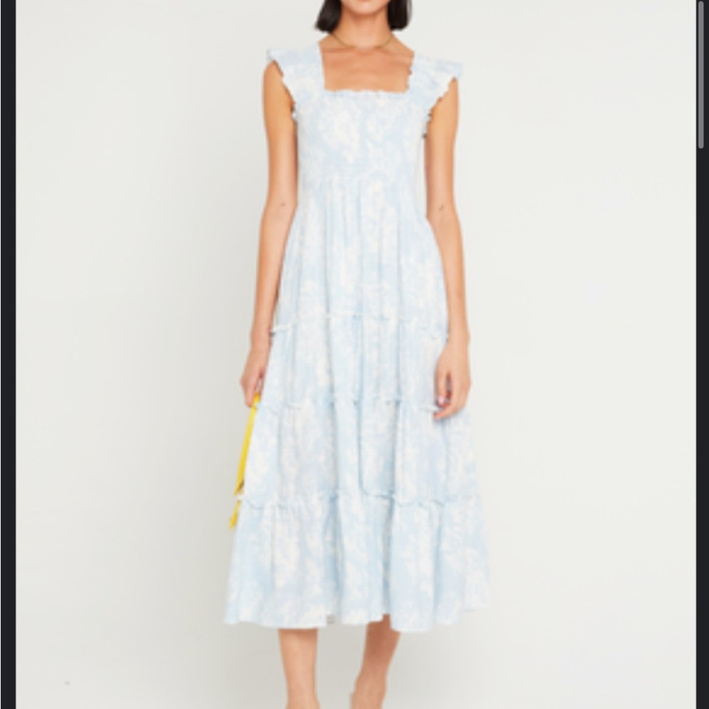 NWT Kourt/o.p.t. Calypso Midi Dress in Blue Floral